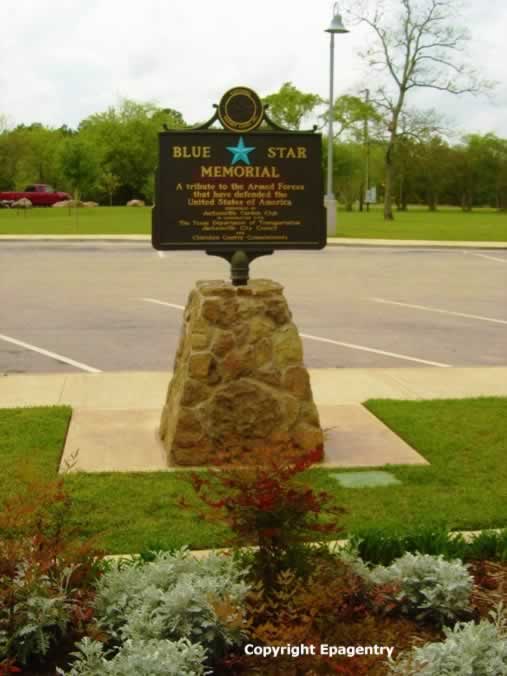 Blue Star Memorial Sign at Love's Lookout, Jacksonville, Texas