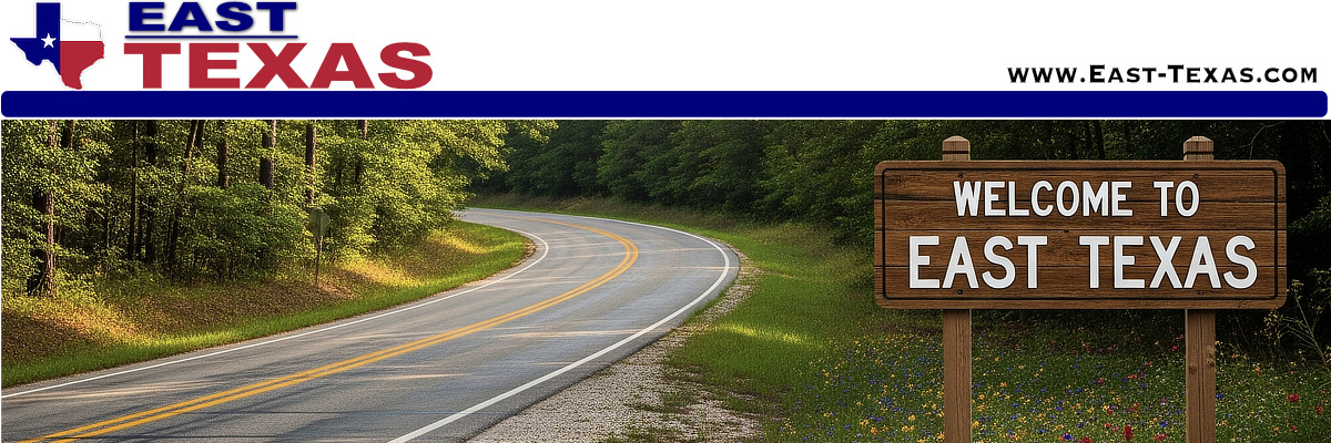 The East-Texas.com website ... information for both visitors, and residents, and concentrate on topics related to travel, lodging, dining, shopping, business, recreation, government, mapping, weather, history, and other related subjects. 