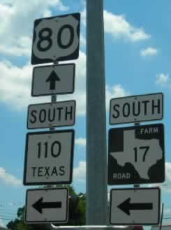 U.S. Highway 80 sign in Grand Saline, Texas