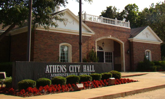The City Hall in Athens, Texas