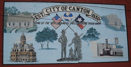 Mural in downtown Canton, Texas ... Established 1850