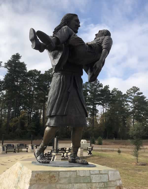 The "Footprints in the Sand" Monument in Carthage, Texas