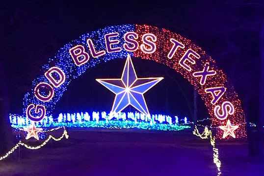 God Bless Texas ... at Santa's Wonderland in College Station