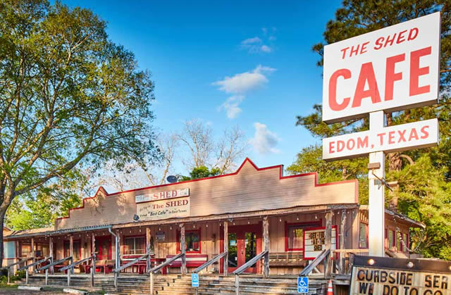 The Shed Cafe, Edom, Texas ... legendary home cooking & desserts for over 35 years