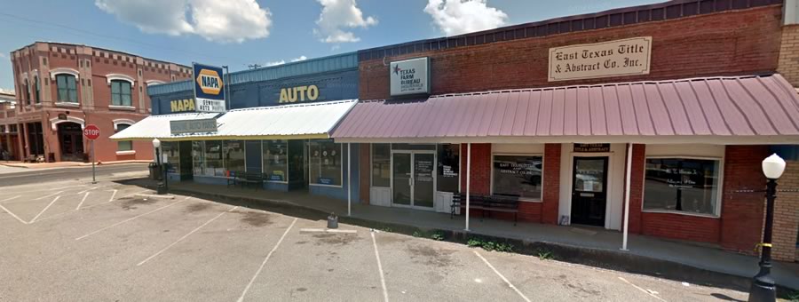 Scene in downtown Hemphill, Texas