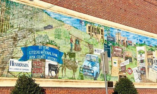 Mural in downtown Henderson, Texas