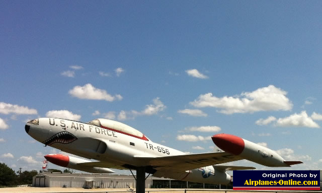 Lockheed T-33 Shooting Star at the entrance to the Rusk County Airport in Henderson, Texas