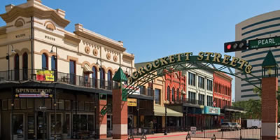 The Crockett Street Entertainment district in Beaumont, Texas