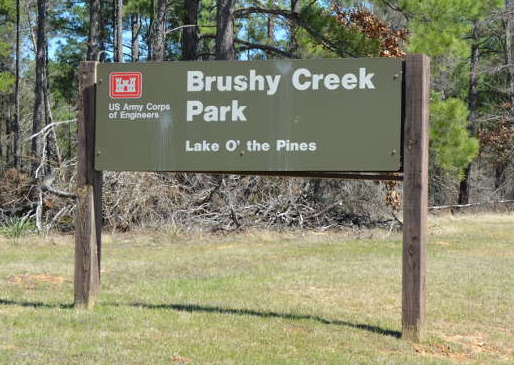 Entrance area to Brushy Creek Park at Lake O' the Pines in East Texas