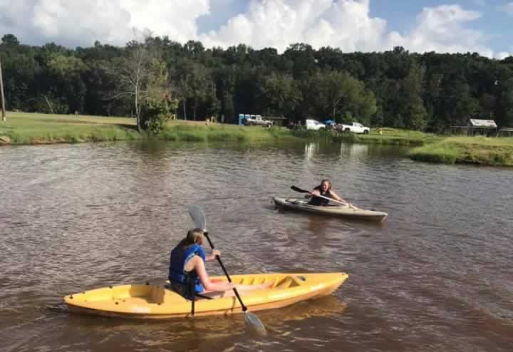 Water sports like kayaking are popular at Lake Striker