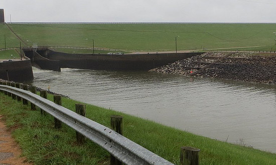 Scene near the dam on Wright Patman Lake in East Texas