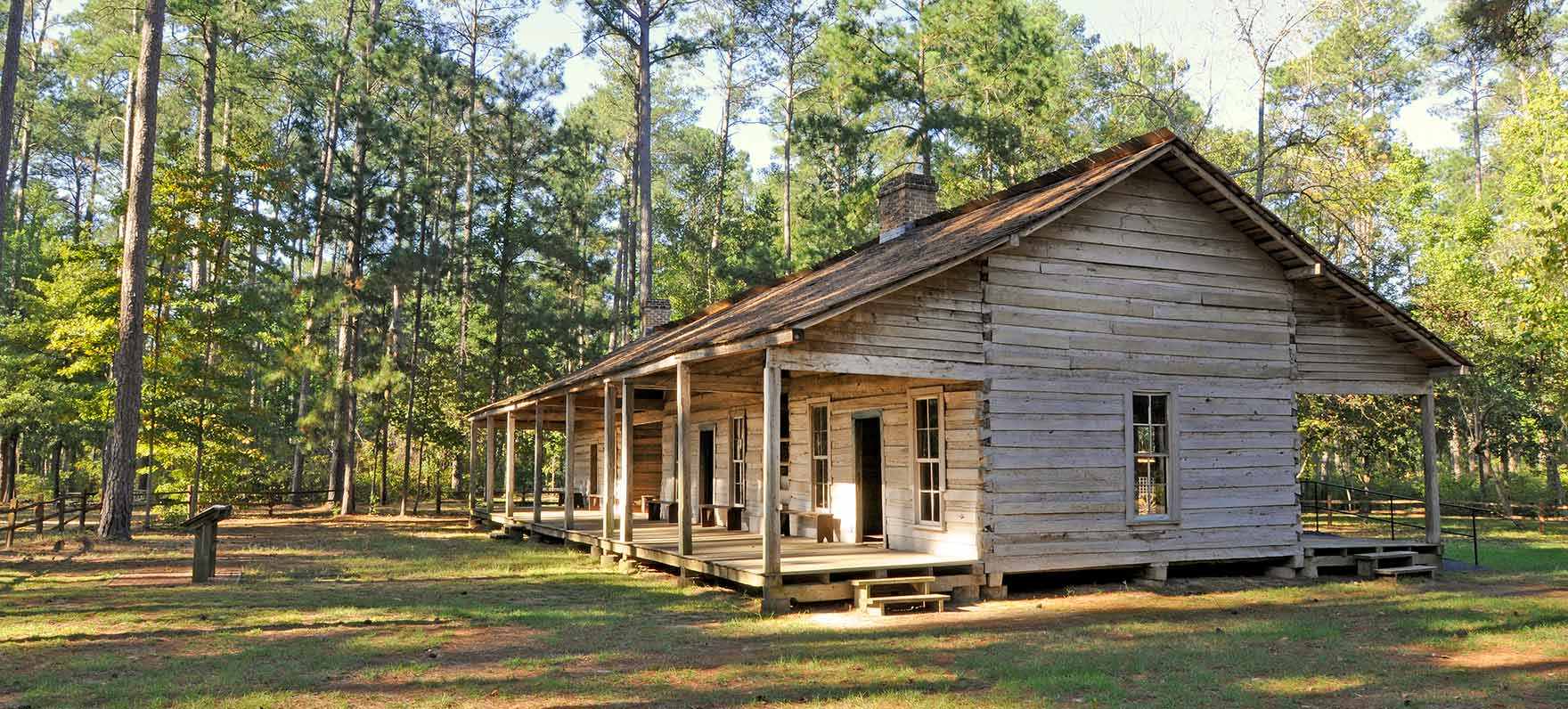 Rice Family Cabin at Mission Tejas State Park in Grapeland, Texas