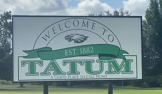 Welcome to Tatum, Texas, established in 1882