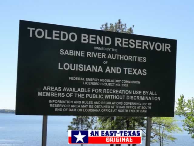 Toledo Bend Reservoir owned by the Sabine River Authorities of Louisiana and Texas