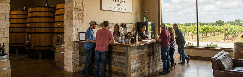 Tasting room at a Texas winery