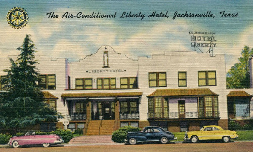 Vintage postcard of the Hotel Liberty, Jacksonville, Texas