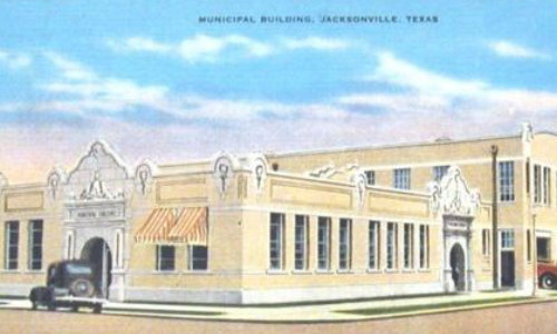 Historic postcard of the Historic postcard of East Commerce Street, Jacksonville, Texas