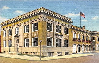 Vintage view of City Hall & Central Fire Station in Paris, Texas