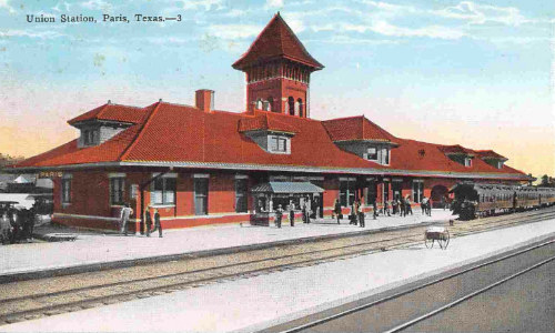 Vintage view of Union Station in Paris, Texas