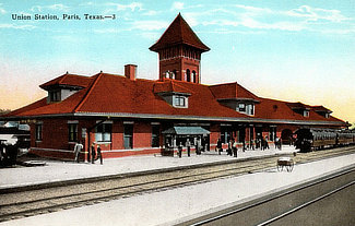 Vintage view of Union Station in Paris, Texas