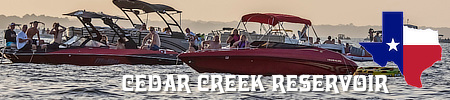 Cedar Creek Reservoir in East Texas: location, maps, things to do, fishing, hotels, and water levels