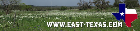 East Texas travel, things to do, hotels, lakes, outdoor recreation, photos and maps